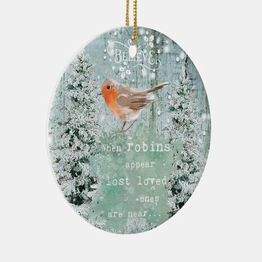 robin christmas ornament winter snow decoration (Rechts)