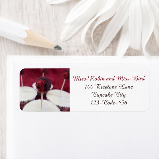 Robin Cupcakes Adressenmarken (Insitu)