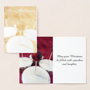 Robin Cupcakes Christmas Foil Card Folienkarte