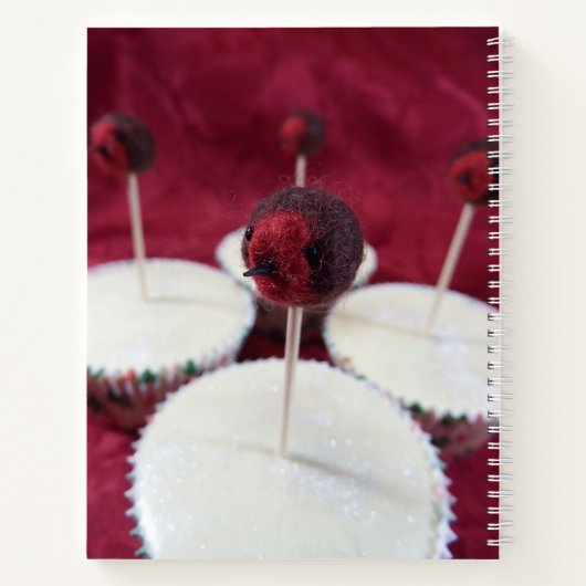 Robin Cupcakes Rezept Spiral Notebook Notizblock (Rückseite)