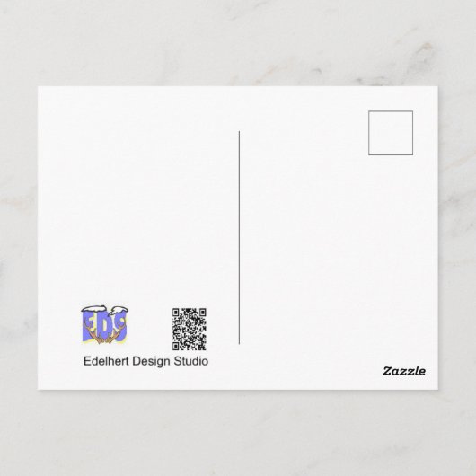 Robin Cust. Frohe Weihnachts-Postkarte Postkarte (Rückseite)