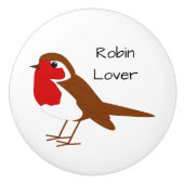 Robin Design Personalisiert Keramikknauf (Vorderseite)