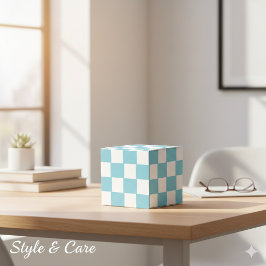 Robin Egg Blau mit weißem Quadrat Muster Classic Geschenkschachtel