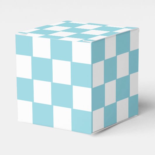 Robin Egg Blau mit weißem Quadrat Muster Classic Geschenkschachtel (Vorderseite)