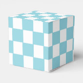 Robin Egg Blau mit weißem Quadrat Muster Classic Geschenkschachtel (Rückseite)
