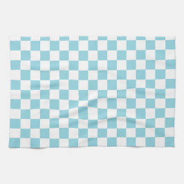 Robin Egg Blau mit weißem Quadrat Muster Geschirrtuch