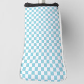 Robin Egg Blau mit weißem Quadrat Muster Golf Headcover (Rotieren 90)