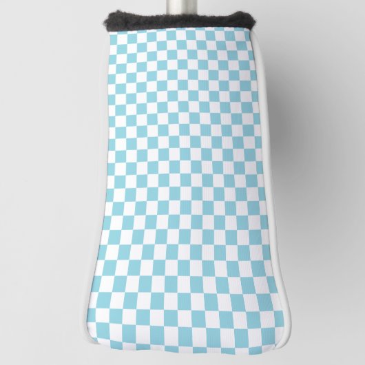 Robin Egg Blau mit weißem Quadrat Muster Golf Headcover (Rotieren 90)
