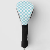 Robin Egg Blau mit weißem Quadrat Muster Golf Headcover (Vorderseite)
