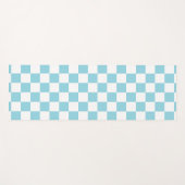 Robin Egg Blau mit weißem Quadrat Muster Yogamatte (Vorderseite (Horizontal))