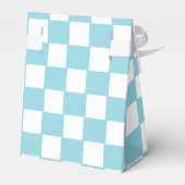 Robin Egg Blau mit weißem Quadrat Muster Zelt Geschenkschachtel (Rückseite)