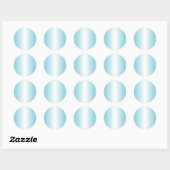 Robin Egg Blau und Weiß Gradient Blank Runder Aufkleber (Blatt)