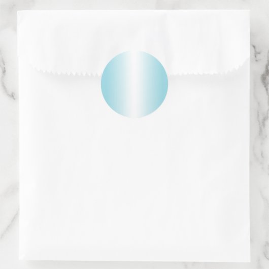 Robin Egg Blau und Weiß Gradient Blank Runder Aufkleber (Tasche)