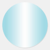 Robin Egg Blau und Weiß Gradient Blank Runder Aufkleber (Vorderseite)