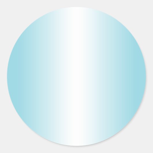 Robin Egg Blau und Weiß Gradient Blank Runder Aufkleber (Vorderseite)