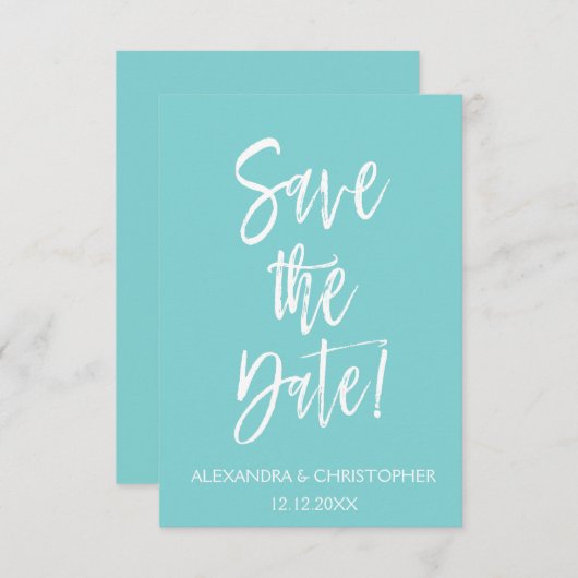 Robin Egg Blau und Weiß Save the Date (Vorne/Hinten)