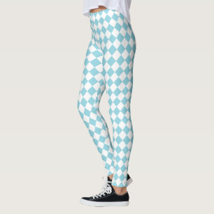 Robin Egg Blau und Weiß Zickzack Muster Klassisch Leggings