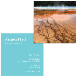 Robin Egg Blau und Weiße Fotografie Quadratische Visitenkarte