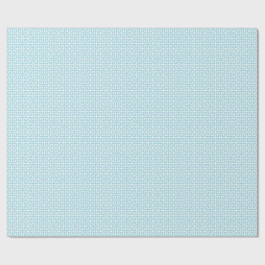 Robin Egg Blue and White Greek Key Pattern Geschenkpapier (Flach)