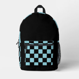 Robin Egg Blue & Black Bedruckter Rucksack