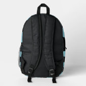 Robin Egg Blue & Black Bedruckter Rucksack (Rückseite)