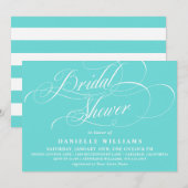 Robin Egg Blue Calligraphy Brautparty Einladung (Vorne/Hinten)