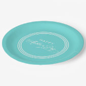 Robin Egg Blue Calligraphy Mother Day Pappteller (Schrägansicht)