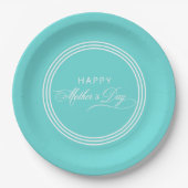 Robin Egg Blue Calligraphy Mother Day Pappteller (Vorderseite)