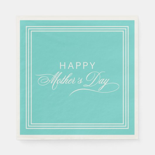 Robin Egg Blue Calligraphy Muttertag Napkins Serviette (Vorderseite)
