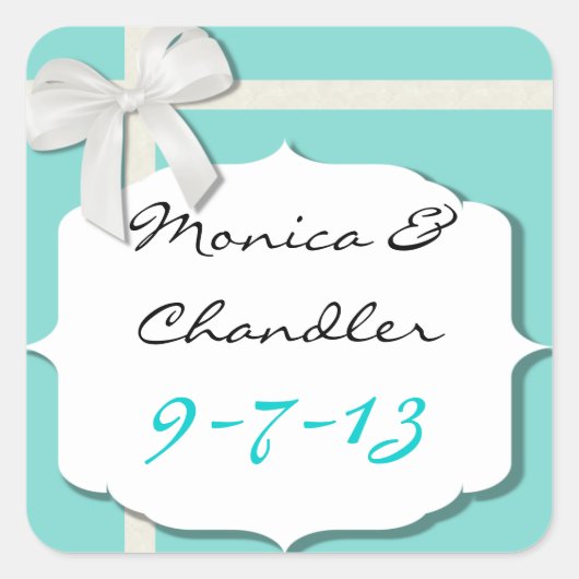 Robin Egg Blue Custom Wedding Stickers (Vorderseite)