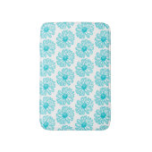 Robin Egg Blue Daisy Print, Hippie Blume Muster Badematte (Vorderseite Vertikal)