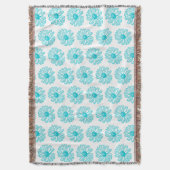Robin Egg Blue Daisy Print, Hippie Blume Muster Decke (Vorderseite Vertikal)