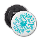 Robin Egg Blue Daisy Print, Hippie Blume Muster Flaschenöffner (Vorderseite)