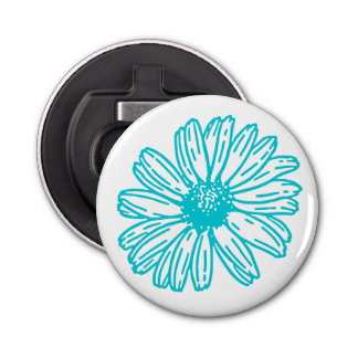 Robin Egg Blue Daisy Print, Hippie Blume Muster Flaschenöffner