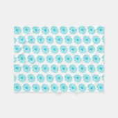 Robin Egg Blue Daisy Print, Hippie Blume Muster Fleecedecke (Vorderseite (Horizontal))