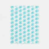 Robin Egg Blue Daisy Print, Hippie Blume Muster Fleecedecke (Vorderseite)