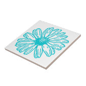 Robin Egg Blue Daisy Print, Hippie Blume Muster Fliese (Seite)
