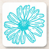 Robin Egg Blue Daisy Print, Hippie Blume Muster Getränkeuntersetzer (Vorderseite)