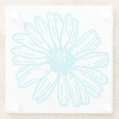 Robin Egg Blue Daisy Print, Hippie Blume Muster Glasuntersetzer (Rückseite)