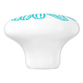 Robin Egg Blue Daisy Print, Hippie Blume Muster Keramikknauf (Seitenansicht)