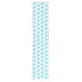 Robin Egg Blue Daisy Print, Hippie Blume Muster Kurzer Tischläufer (Vorderseite)