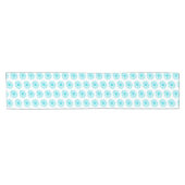 Robin Egg Blue Daisy Print, Hippie Blume Muster Kurzer Tischläufer (Horizontal)