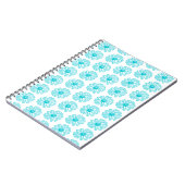 Robin Egg Blue Daisy Print, Hippie Blume Muster Notizblock (Linke Seite)