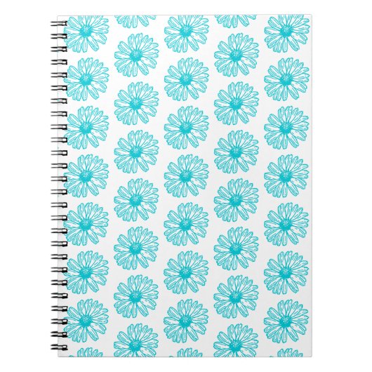 Robin Egg Blue Daisy Print, Hippie Blume Muster Notizblock (Vorderseite)
