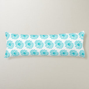 Robin Egg Blue Daisy Print, Hippie Blume Muster Seitenschläferkissen