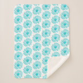 Robin Egg Blue Daisy Print, Hippie Blume Muster Sherpadecke (Vorderseite)