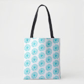 Robin Egg Blue Daisy Print, Hippie Blume Muster Tasche (Vorderseite)