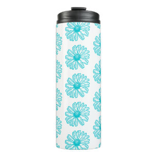 Robin Egg Blue Daisy Print, Hippie Blume Muster Thermosbecher