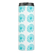 Robin Egg Blue Daisy Print, Hippie Blume Muster Thermosbecher (Rückseite)