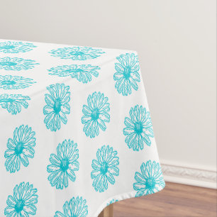 Robin Egg Blue Daisy Print, Hippie Blume Muster Tischdecke